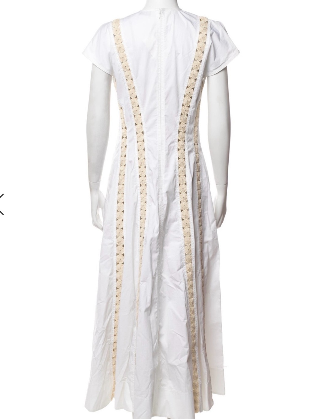 Tory Burch White Maxi Dress with Beige Crochet Insets - Picture 9 of 9